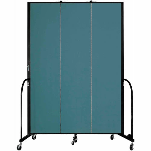 Screenflex 3 Panel Portable Room Divider, 8'H x 5'9"W, Fabric Color: Lake
