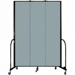 Screenflex 3 Panel Portable Room Divider, 8'H x 5'9"W, Fabric Color: Grey Stone