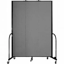 Screenflex 3 Panel Portable Room Divider, 8'H x 5'9"W, Fabric Color: Grey