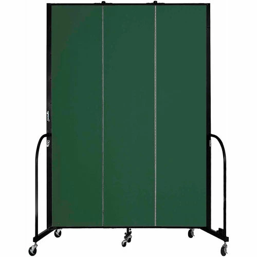 Screenflex 3 Panel Portable Room Divider, 8'H x 5'9"W, Fabric Color: Green