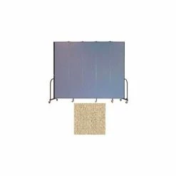 Screenflex 5 Panel Portable Room Divider, 8'H x 9'5"W, Vinyl Color: Sandalwood