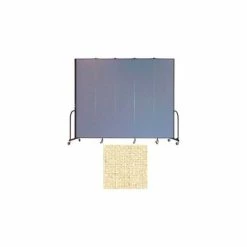 Screenflex 5 Panel Portable Room Divider, 8'H x 9'5"W, Vinyl Color: Hazelnut