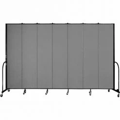 Screenflex 7 Panel Portable Room Divider, 8'H x 13'1"W, Fabric Color: Stone