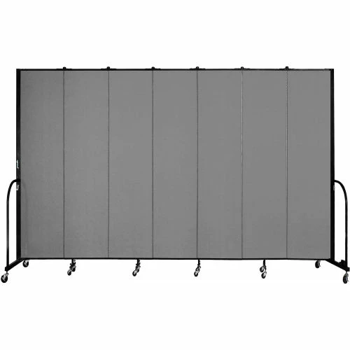 Screenflex 7 Panel Portable Room Divider, 8'H x 13'1"W, Fabric Color: Stone