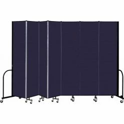Screenflex 7 Panel Portable Room Divider, 8' H x 13'1" W, Fabric Color: Navy