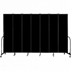 Screenflex 7 Panel Portable Room Divider, 8'H x 13'1"W, Fabric Color: Charcoal Black