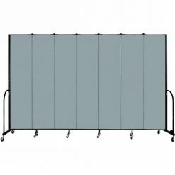 Screenflex 7 Panel Portable Room Divider, 8'H x 13'1"W, Fabric Color: Grey Stone