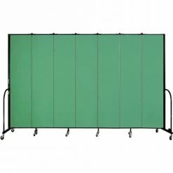 Screenflex 7 Panel Portable Room Divider, 8'H x 13'1"W, Fabric Color: Sea Green