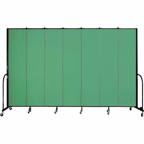 Screenflex 7 Panel Portable Room Divider, 8'H x 13'1"W, Fabric Color: Sea Green