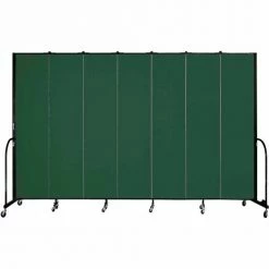Screenflex 7 Panel Portable Room Divider, 8'H x 13'1"W, Fabric Color: Green