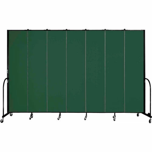 Screenflex 7 Panel Portable Room Divider, 8'H x 13'1"W, Fabric Color: Green