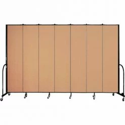 Screenflex 7 Panel Portable Room Divider, 8'H x 13'1"W, Fabric Color: Wheat