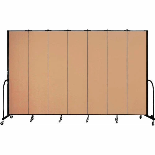 Screenflex 7 Panel Portable Room Divider, 8'H x 13'1"W, Fabric Color: Wheat