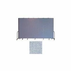 Screenflex 7 Panel Portable Room Divider, 8'H x 13'1"W, Vinyl Color: Blue Tide