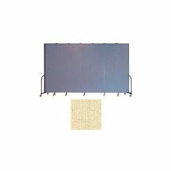 Screenflex 7 Panel Portable Room Divider, 8'H x 13'1"W, Vinyl Color: Hazelnut