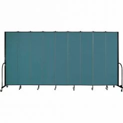 Screenflex 9 Panel Portable Room Divider, 8'H x 16'9"W, Fabric Color: Lake