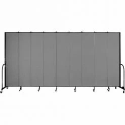 Screenflex 9 Panel Portable Room Divider, 8'H x 16'9"W, Fabric Color: Stone