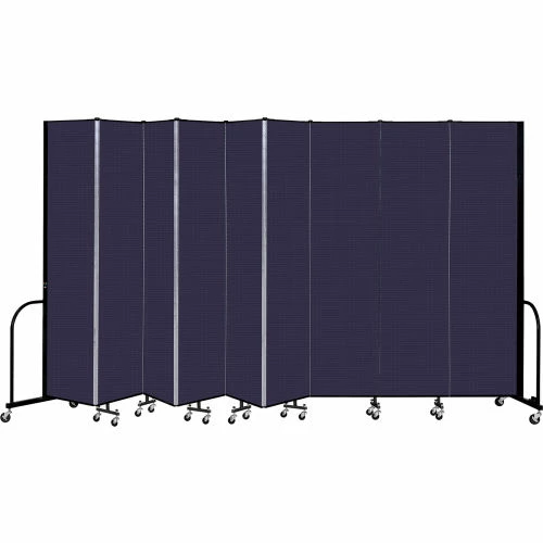 Screenflex 9 Panel Portable Room Divider, 8' H x 16'9" W, Fabric Color: Navy
