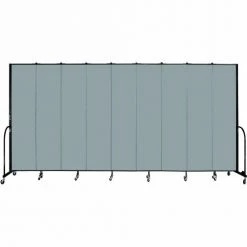Screenflex 9 Panel Portable Room Divider, 8'H x 16'9"W, Fabric Color: Grey Stone