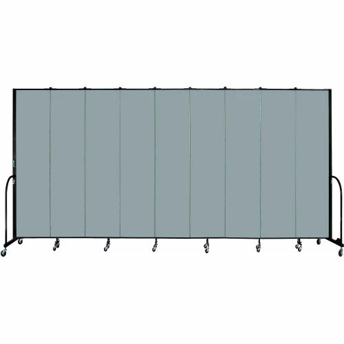 Screenflex 9 Panel Portable Room Divider, 8'H x 16'9"W, Fabric Color: Grey Stone