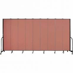 Screenflex 9 Panel Portable Room Divider, 8'H x 16'9"W, Fabric Color: Cranberry