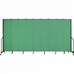 Screenflex 9 Panel Portable Room Divider, 8'H x 16'9"W, Fabric Color: Sea Green