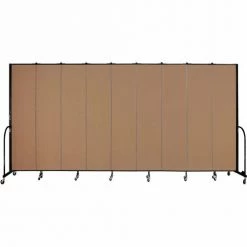 Screenflex 9 Panel Portable Room Divider, 8'H x 16'9"W, Fabric Color: Beech