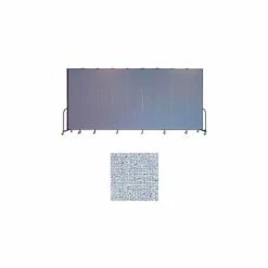 Screenflex 9 Panel Portable Room Divider, 8'H x 16'9"W, Vinyl Color: Blue Tide