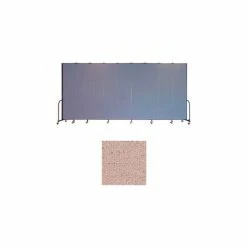 Screenflex 9 Panel Portable Room Divider, 8'H x 16'9"W, Vinyl Color: Raspberry Mist