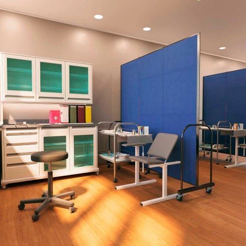 Screenflex Healthflex Portable Medical Privacy Screen, 3-Panel, Mallard - Image 5