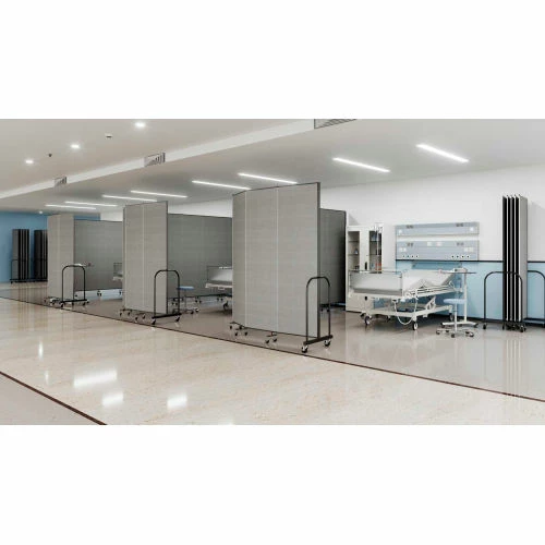 Screenflex Healthflex Portable Medical Privacy Screen, 5-Panel, Vinyl Blue Tide - Image 6