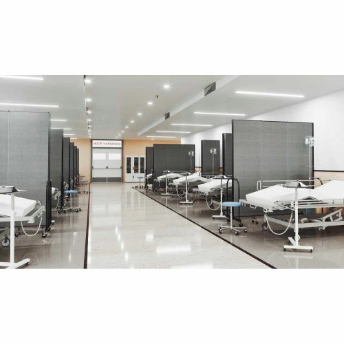 Screenflex Healthflex Portable Medical Privacy Screen, 3-Panel, Vinyl Coal - Image 7