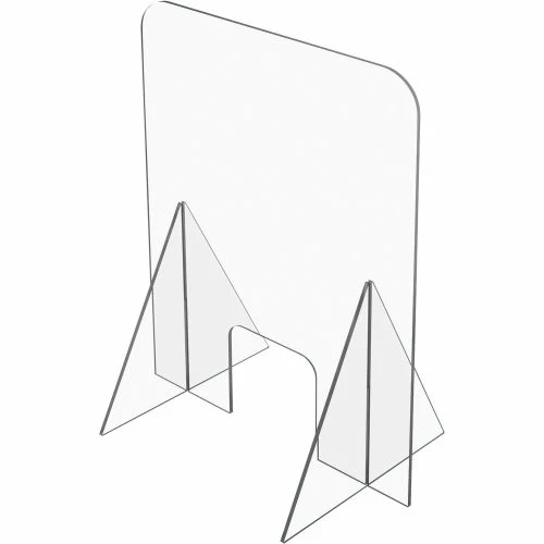 USA Sealing Plastic Dividers with Small Centered Opening Freestanding, 48"W x 36"H Clear PD-124 - Pkg Qty 6