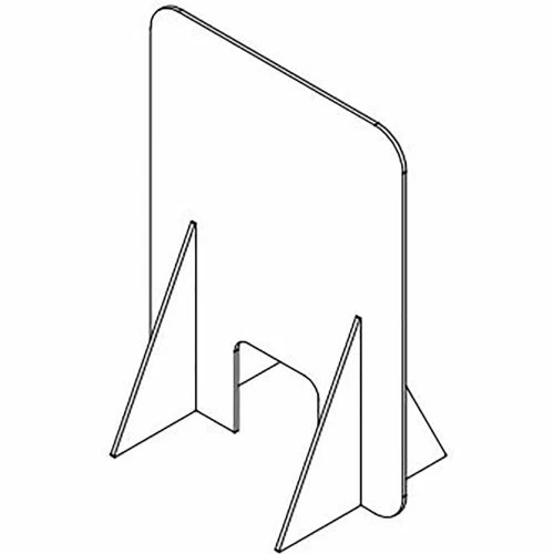 USA Sealing Plastic Dividers with Small Centered Opening Freestanding, 48"W x 36"H Clear PD-124 - Pkg Qty 6 - Image 4