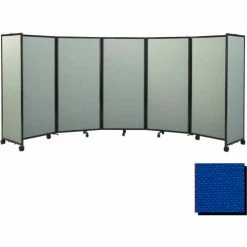 Versare Portable Mobile Room Divider, 6'10"x25' Fabric, Powder Blue