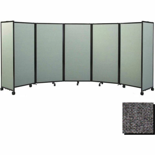 Versare Portable Mobile Room Divider, 7'6"x14' Fabric, Charcoal Gray - Image 2