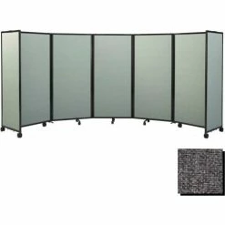 Versare Portable Mobile Room Divider, 7'6"x25' Fabric, Charcoal Gray