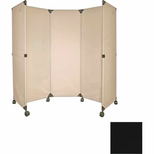 Versare Portable Mobile Room Divider, 6' Black - Image 2