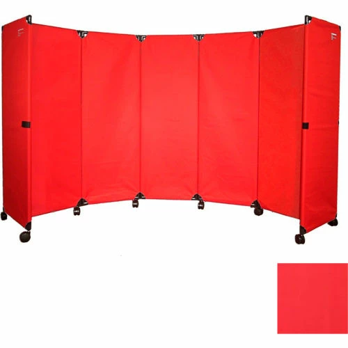 Versare Portable Mobile Room Divider, 6'x10" Red