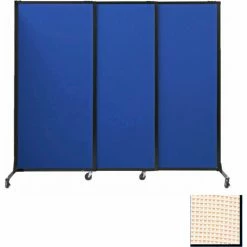 Versare Portable Acoustical Partition Panels, Sliding Panels, 80"x7' Fabric, With Casters, Sand
