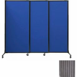 Versare Portable Acoustical Partition Panels, Sliding Panels, 80"x7' Gray