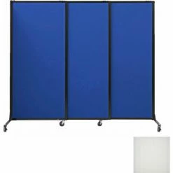 Versare Portable Acoustical Partition Panels, Sliding Panels, 80"x7' With Casters, Opal