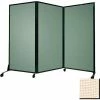 Versare Portable Acoustical Partition Panel, AWRD 70"x8'4" Fabric, With Casters, Sand