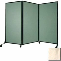 Versare Portable Acoustical Partition Panel, AWRD 70"x8'4" Fabric, With Casters, Sand