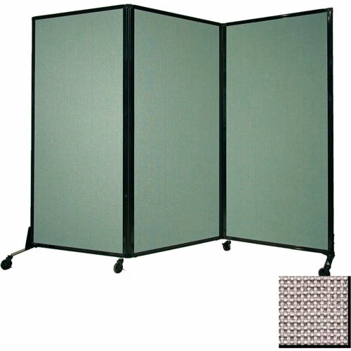 Versare Portable Acoustical Partition Panel, AWRD 70"x8'4" Fabric, With Casters, Slate