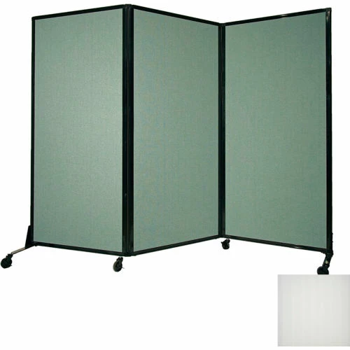 Versare Portable Acoustical Partition Panel, AWRD 70"x8'4" With Casters, Opal - Image 2