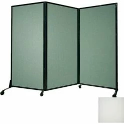 Versare Portable Acoustical Partition Panel, AWRD 70"x8'4" With Casters, Opal