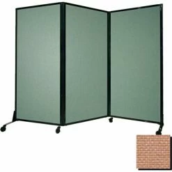Versare Portable Acoustical Partition Panel, AWRD 80"x8'4" Fabric, With Casters, Beige