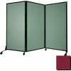 Versare Portable Acoustical Partition Panel, AWRD 80"x8'4" Fabric, With Casters, Cranberry