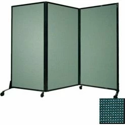 Versare Portable Acoustical Partition Panel, AWRD 80"x8'4" Fabric, With Casters, Evergreen